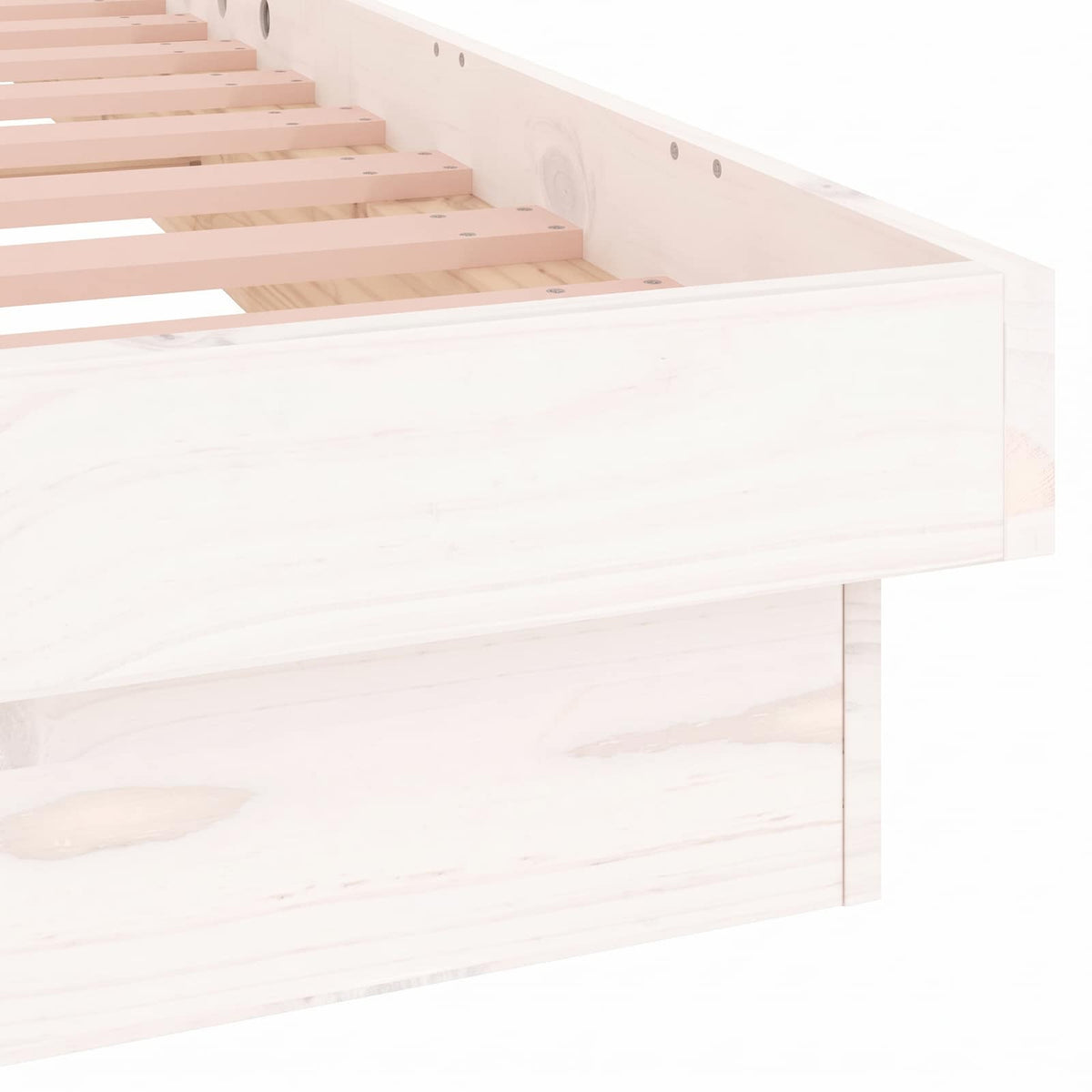 vidaXL LED Bed Frame without Mattress White 120x200 cm Solid Wood