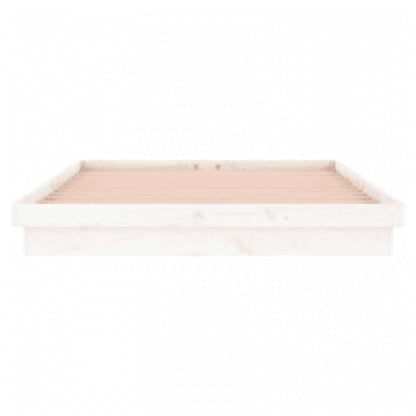 vidaXL LED Bed Frame without Mattress White 140x200 cm Solid Wood