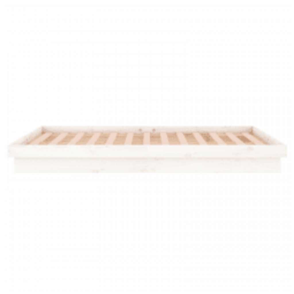 vidaXL LED Bed Frame without Mattress White 140x200 cm Solid Wood