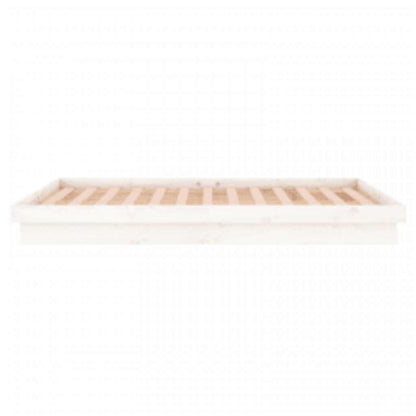 vidaXL LED Bed Frame without Mattress White 140x200 cm Solid Wood
