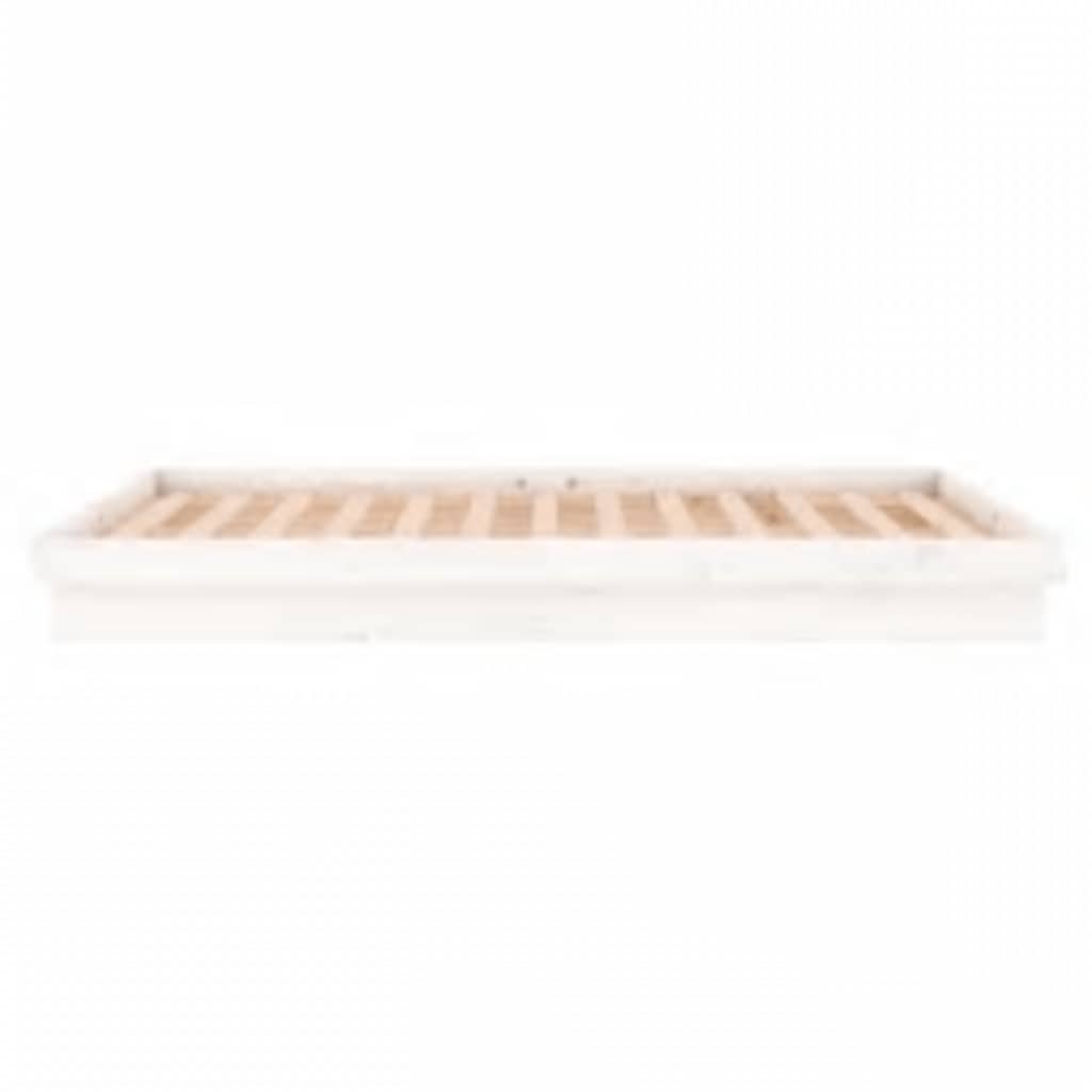 vidaXL LED Bed Frame without Mattress White 160x200 cm Solid Wood