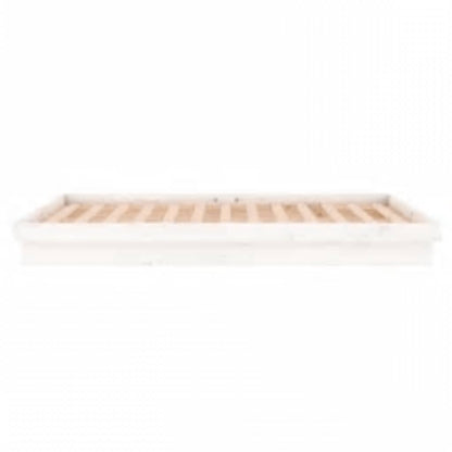 vidaXL LED Bed Frame without Mattress White 160x200 cm Solid Wood