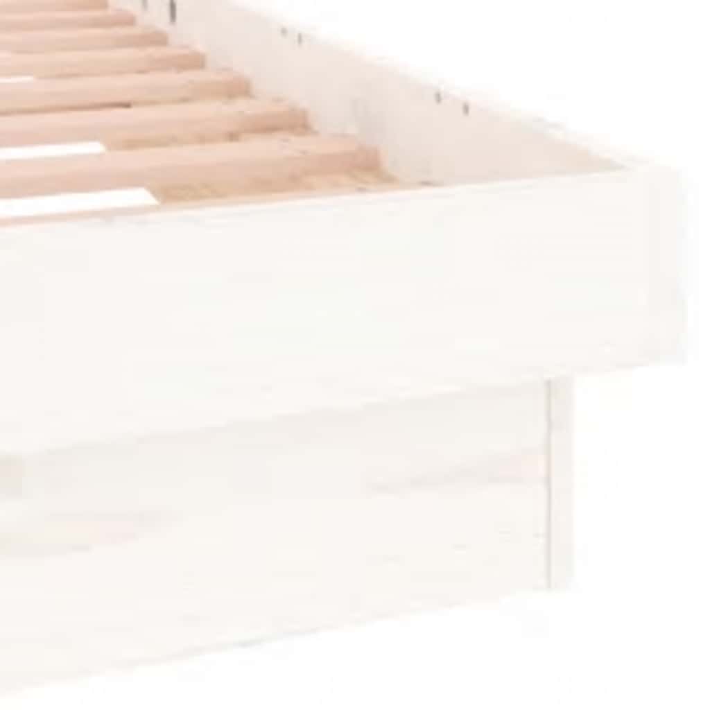 vidaXL LED Bed Frame without Mattress White 160x200 cm Solid Wood