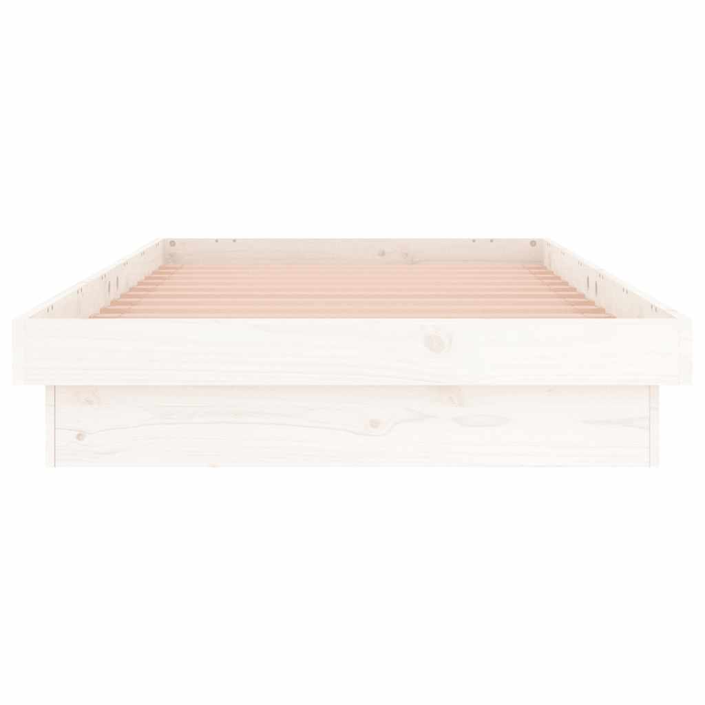 vidaXL LED Bed Frame without Mattress White Small Single Solid Wood