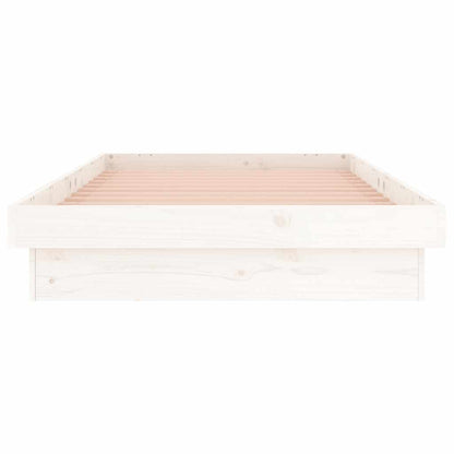 vidaXL LED Bed Frame without Mattress White Small Single Solid Wood
