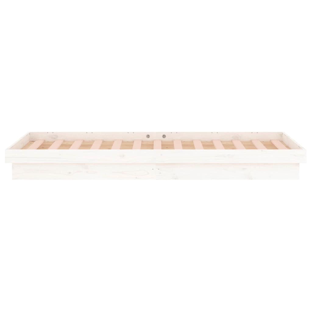 vidaXL Bed Frame | White | Solid pinewood frame, Plywood slats | Small Single