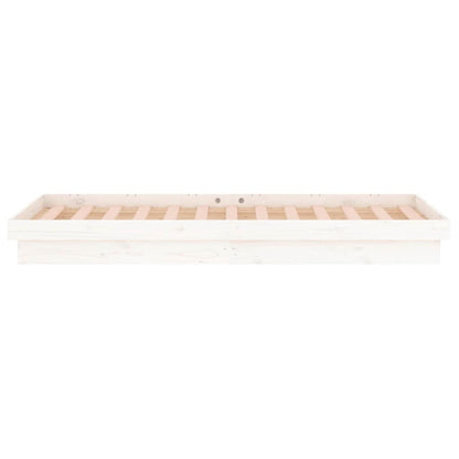 vidaXL Bed Frame | White | Solid pinewood frame, Plywood slats | Small Single