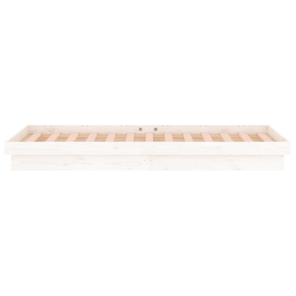 vidaXL LED Bed Frame without Mattress White Small Single Solid Wood