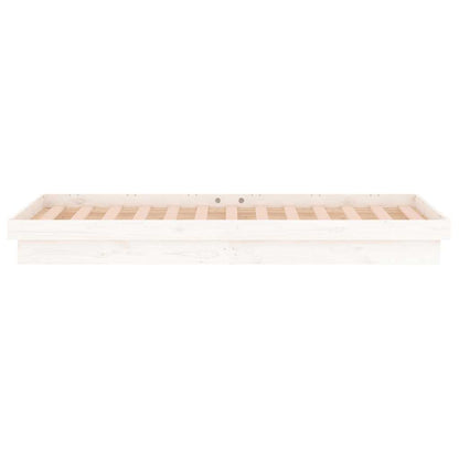 vidaXL LED Bed Frame without Mattress White Small Single Solid Wood