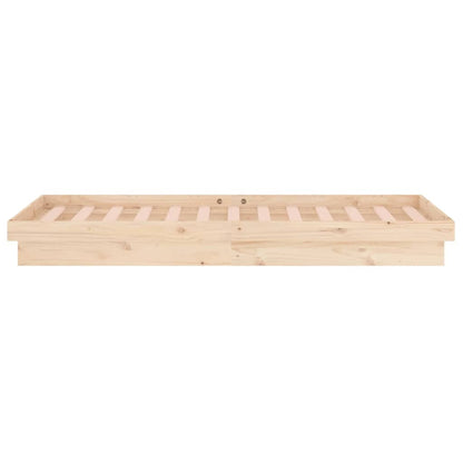 vidaXL LED Bed Frame without Mattress Single Solid Wood