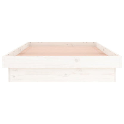 vidaXL Bed Frame | White | Solid Pine Wood | Single | Lights | Bed Frame