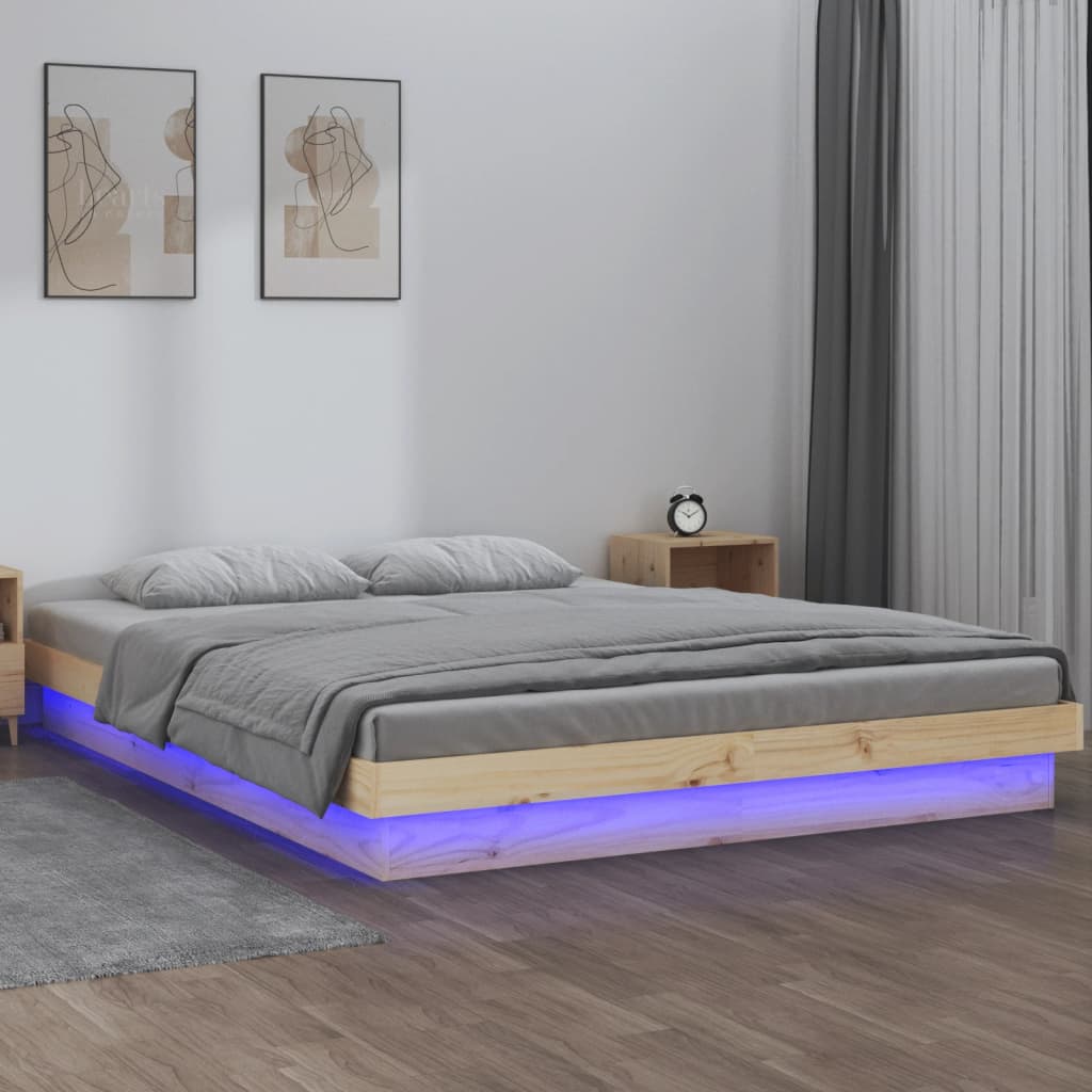 vidaXL Bed Frame | Natural | Solid pine wood | Small Double | Bed Frame
