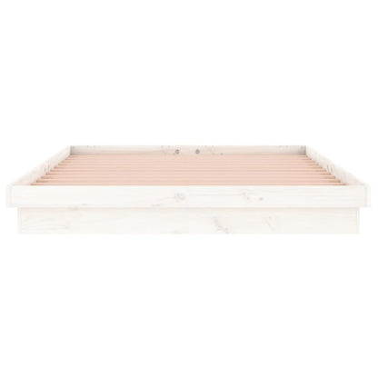 vidaXL LED Bed Frame without Mattress White Small Double Solid Wood