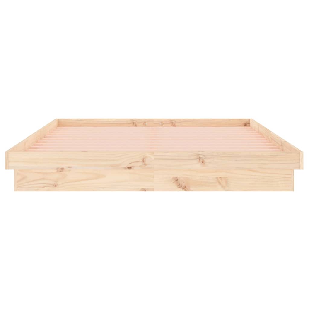 vidaXL LED Bed Frame without Mattress Double Solid Wood