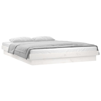 vidaXL Bed Frame | White | Solid Pine Wood, Plywood | Double | Bed Frame