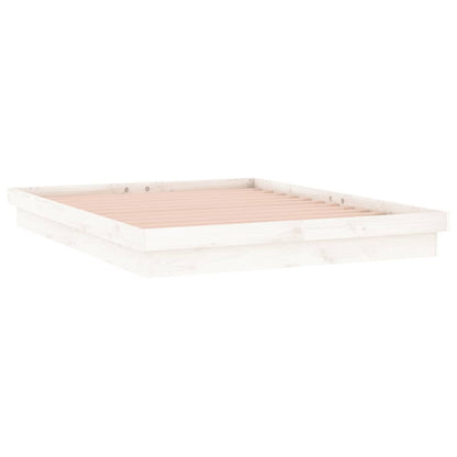 vidaXL Bed Frame | White | Solid Pine Wood, Plywood | Double | Bed Frame