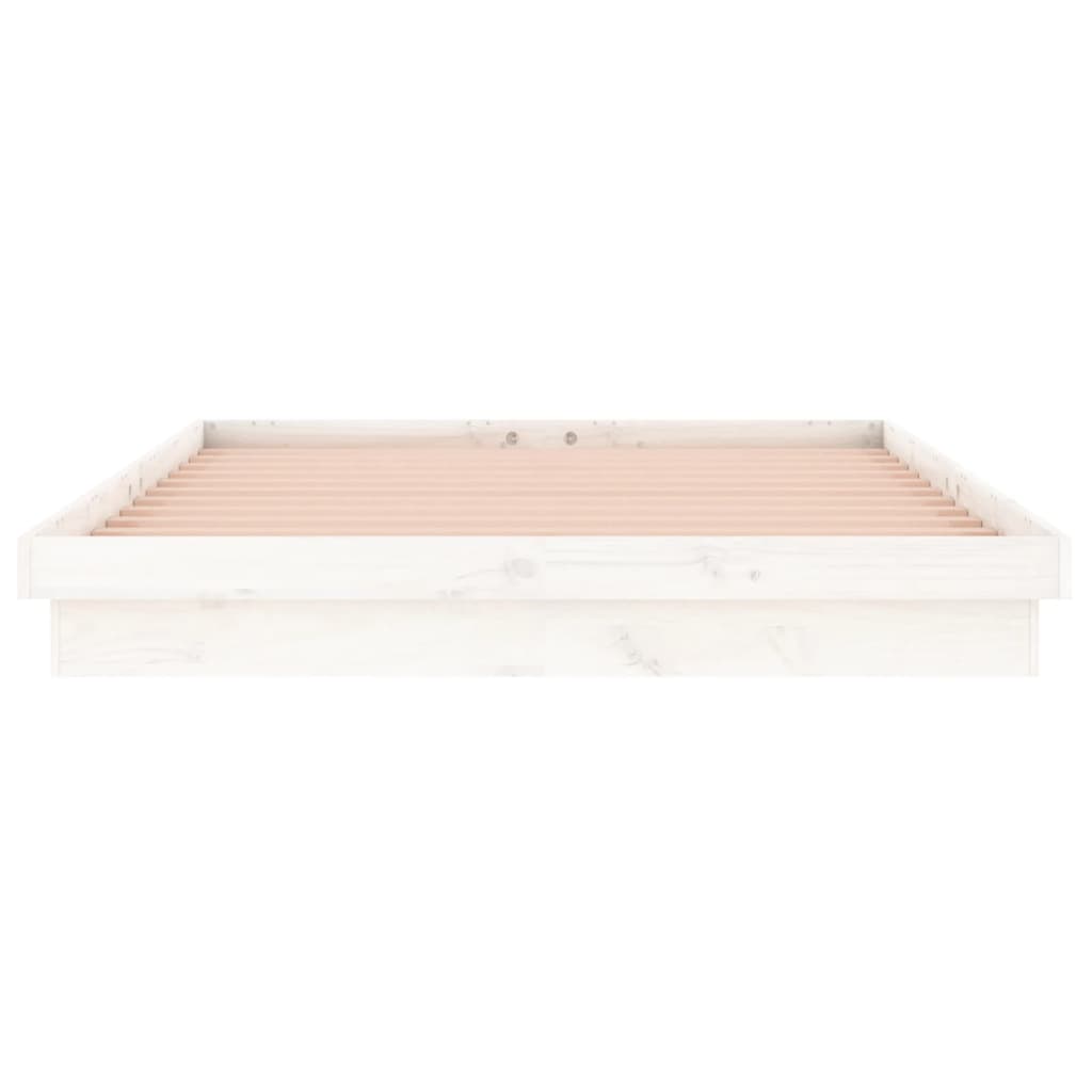 vidaXL Bed Frame | White | Solid Pine Wood, Plywood | Double | Bed Frame