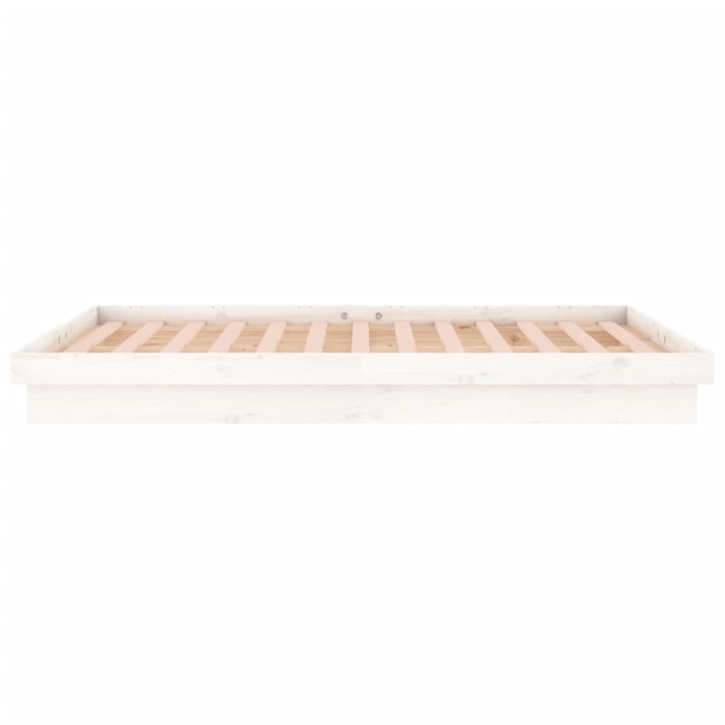 vidaXL Bed Frame | White | Solid Pine Wood, Plywood | Double | Bed Frame