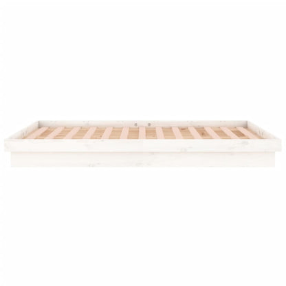 vidaXL Bed Frame | White | Solid Pine Wood, Plywood | Double | Bed Frame