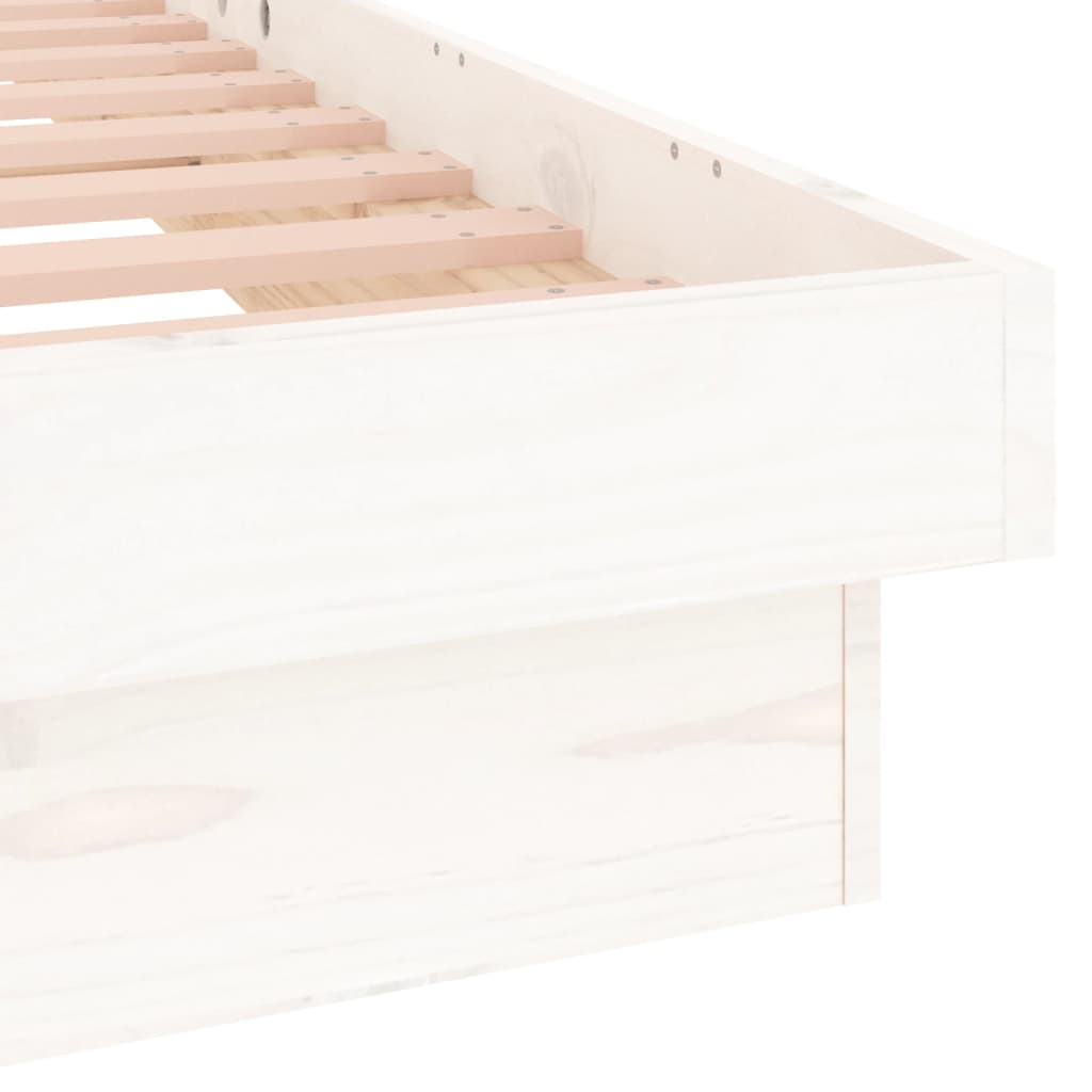 vidaXL Bed Frame | White | Solid Pine Wood, Plywood | Double | Bed Frame