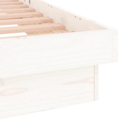 vidaXL Bed Frame | White | Solid Pine Wood, Plywood | Double | Bed Frame