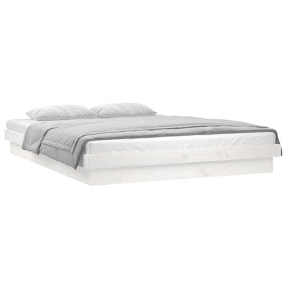 vidaXL Bed Frame | White | Solid Pine Wood, Plywood | 140 x 190 cm | Bed Frame
