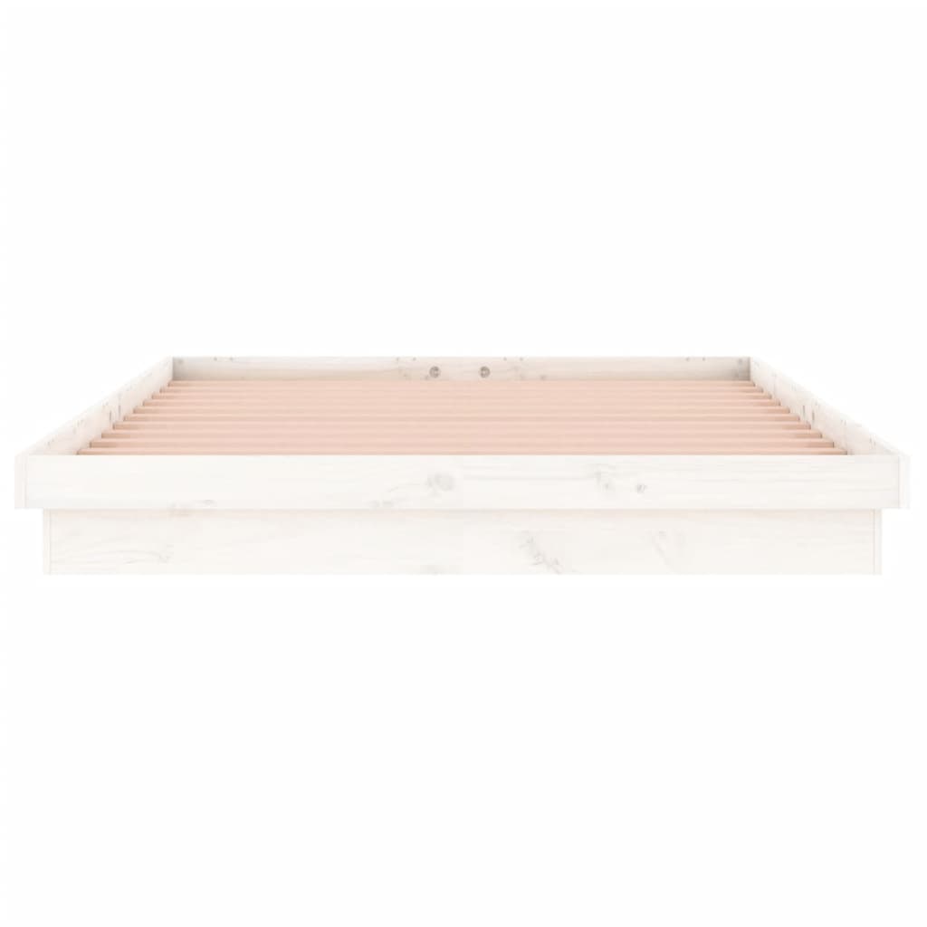 vidaXL Bed Frame | White | Solid Pine Wood, Plywood | 140 x 190 cm | Bed Frame