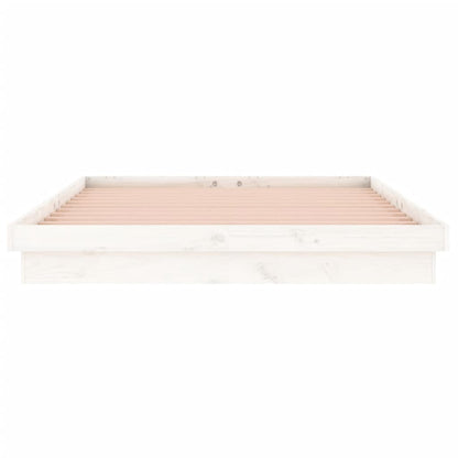 vidaXL Bed Frame | White | Solid Pine Wood, Plywood | 140 x 190 cm | Bed Frame