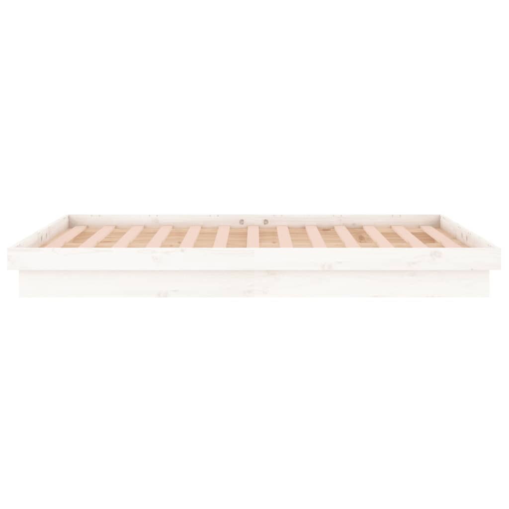 vidaXL Bed Frame | White | Solid Pine Wood, Plywood | 140 x 190 cm | Bed Frame
