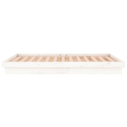 vidaXL Bed Frame | White | Solid Pine Wood, Plywood | 140 x 190 cm | Bed Frame