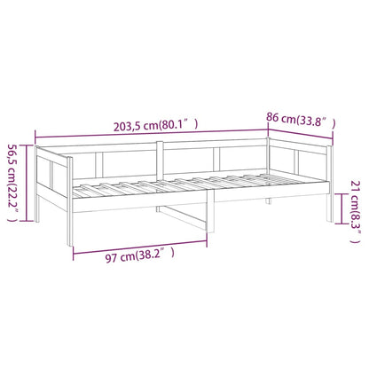 vidaXL Day Bed without Mattress Solid Wood Pine 80x200 cm