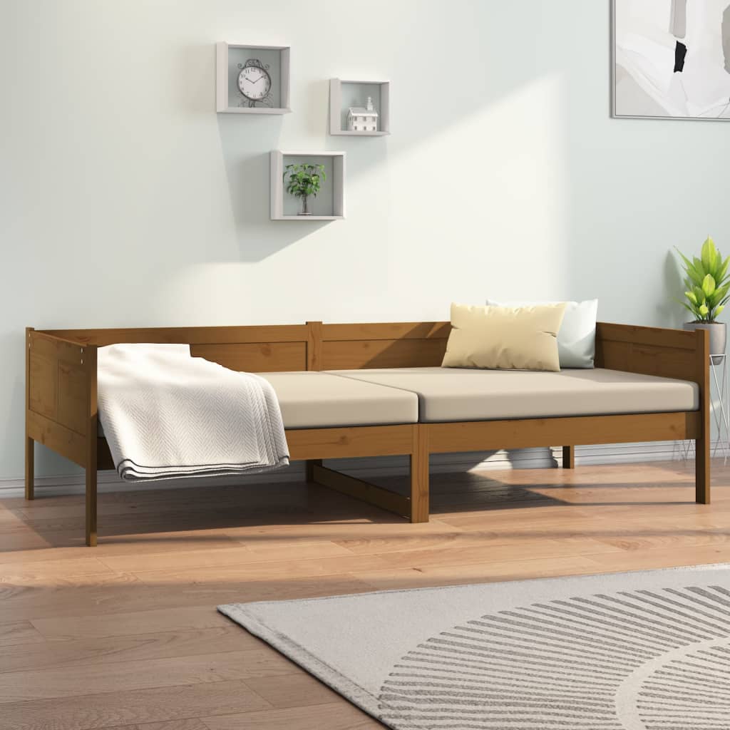 vidaXL Day Bed | Honey brown | Solid pine wood | Single