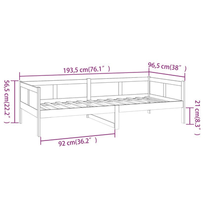 vidaXL Day Bed | Honey brown | Solid pine wood | Single