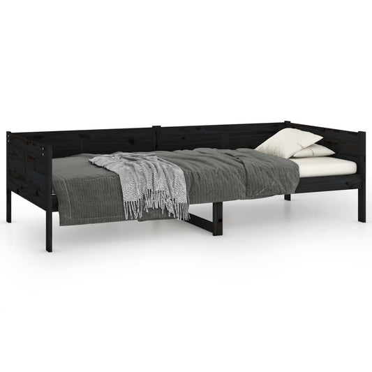vidaXL Day Bed | Black | Solid Pine Wood | Single
