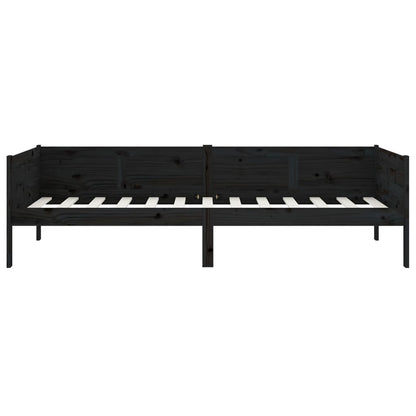 vidaXL Day Bed without Mattress Black Solid Wood Pine 90x190 cm Single