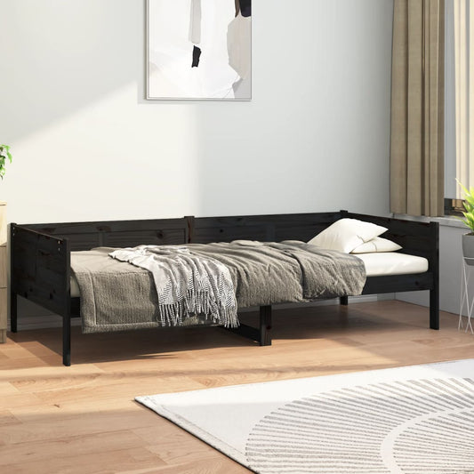 vidaXL Day Bed | Black | Solid Pine Wood | Single