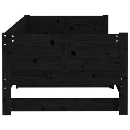 vidaXL Pull-out Day Bed without Mattress Black 2x(90x200) cm
