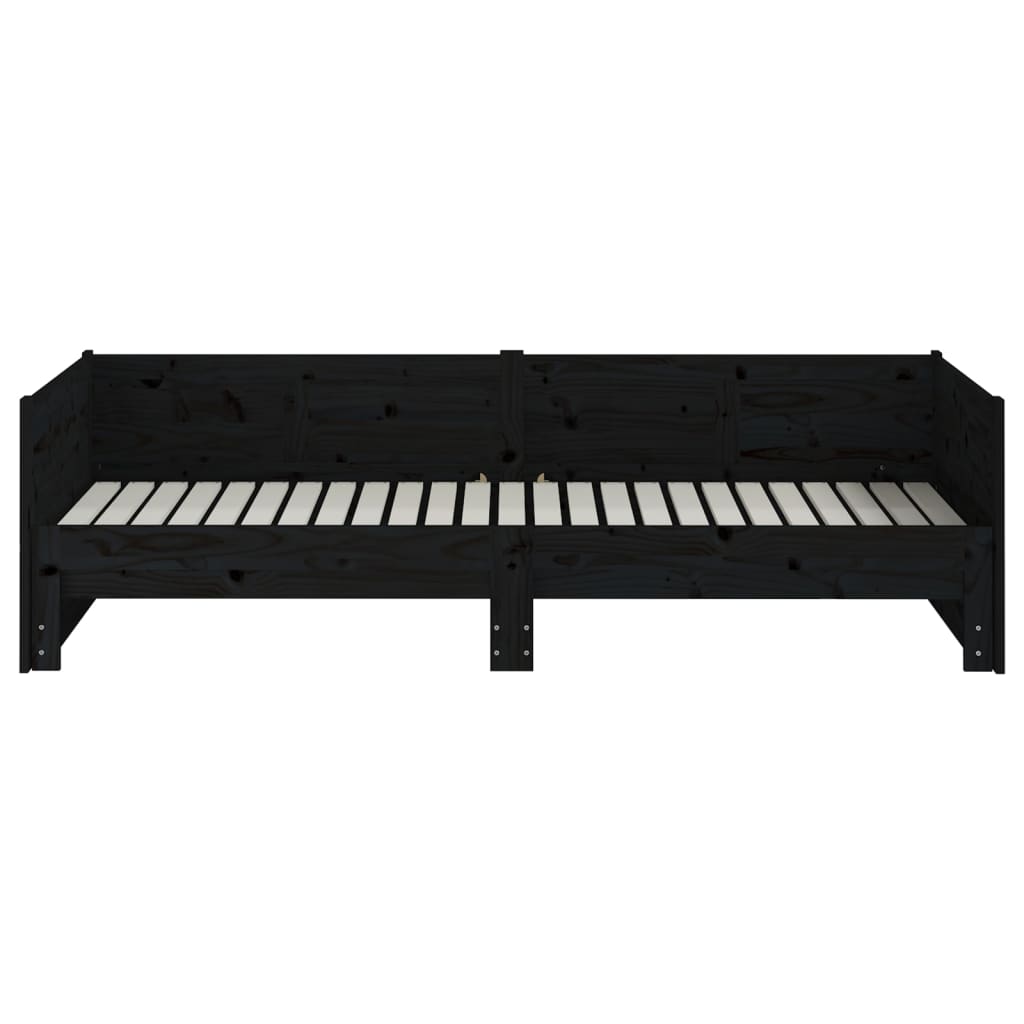vidaXL Pull-out Day Bed without Mattress Black 2x(90x190) cm