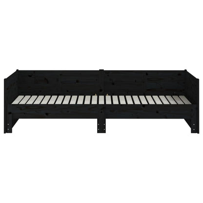 vidaXL Pull-out Day Bed without Mattress Black 2x(90x190) cm