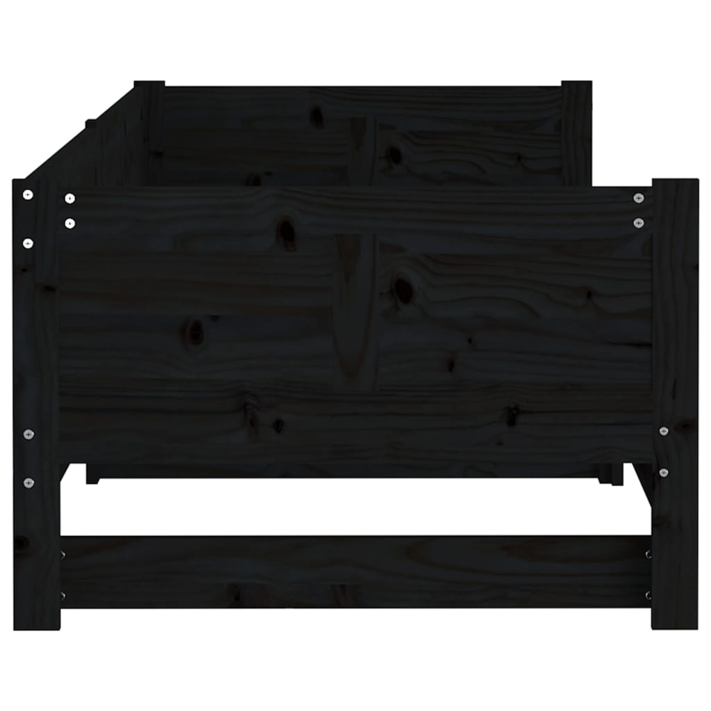 vidaXL Pull-out Day Bed without Mattress Black 2x(90x190) cm