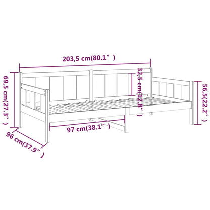 vidaXL Day Bed without Mattress Solid Wood Pine 90x200 cm