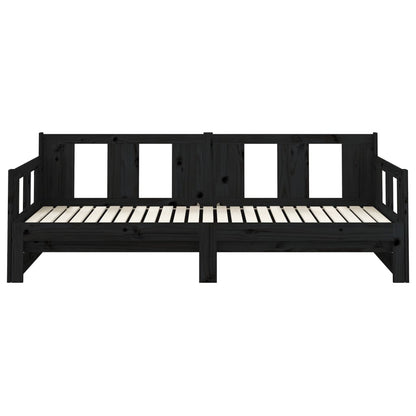 vidaXL Pull-out Day Bed | Black | Solid pine wood | 2x