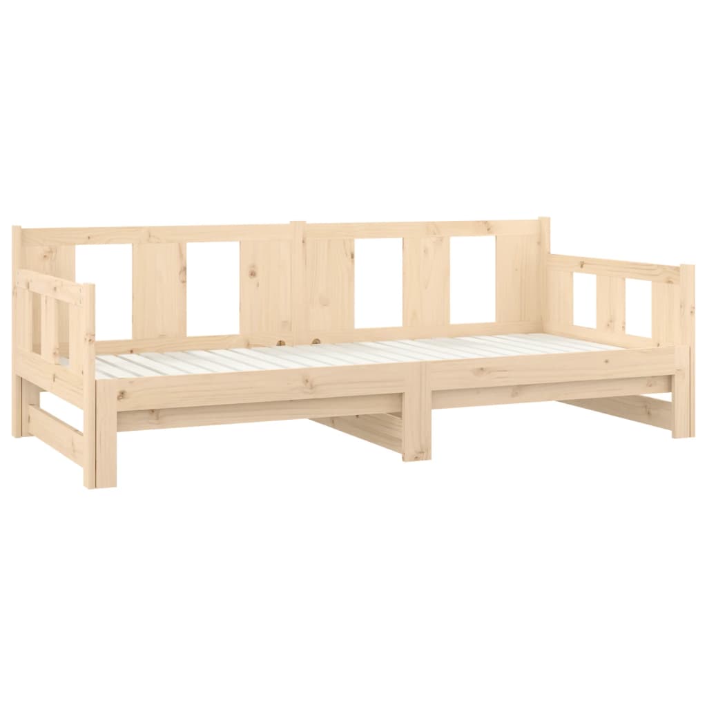 vidaXL Pull-out Day Bed without Mattress Solid Wood Pine 2x(90x190) cm
