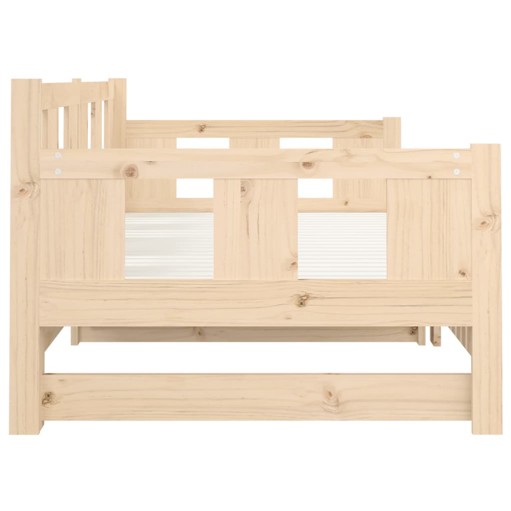 vidaXL Pull-out Day Bed without Mattress Solid Wood Pine 2x(90x190) cm