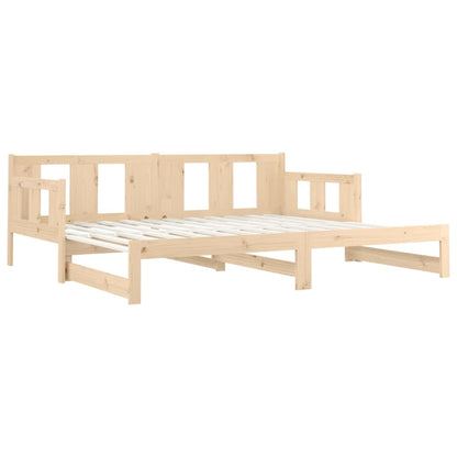 vidaXL Pull-out Day Bed without Mattress Solid Wood Pine 2x(90x190) cm