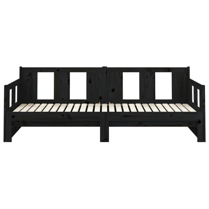 vidaXL Pull-out Day Bed | Black | Solid pine wood | Medium
