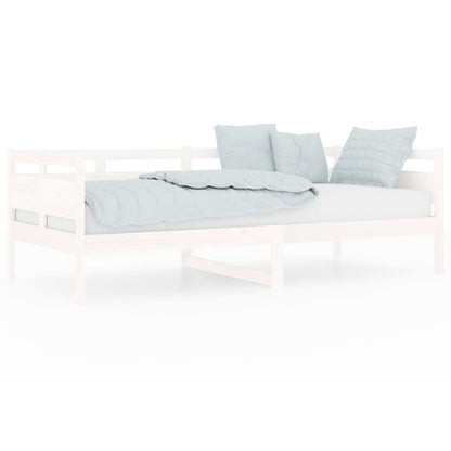 vidaXL Day Bed | White | Solid Pine Wood, Plywood | 90x200 cm mattress size