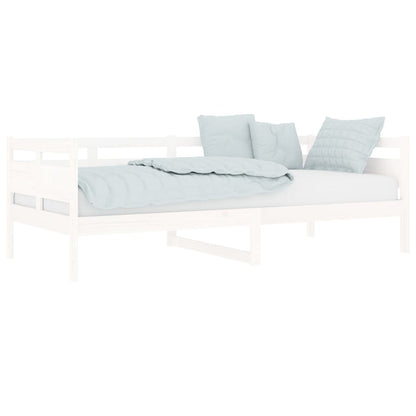 vidaXL Day Bed | White | Solid Pine Wood, Plywood | 90x200 cm mattress size