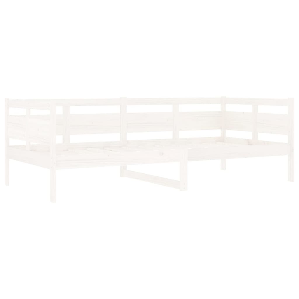 vidaXL Day Bed | White | Solid Pine Wood, Plywood | 90x200 cm mattress size