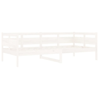 vidaXL Day Bed | White | Solid Pine Wood, Plywood | 90x200 cm mattress size